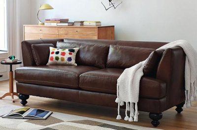 Кожаный диван в интерьере